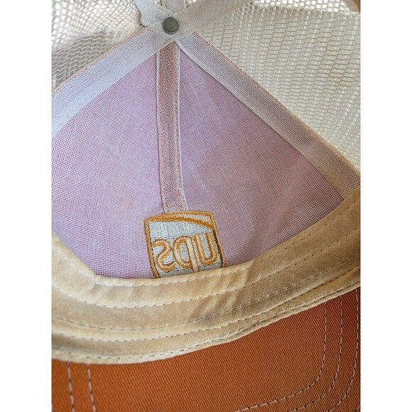 Vintage UPS Logo Trucker Hat With Mesh Back & Distressed Details - Picture 6 of 11